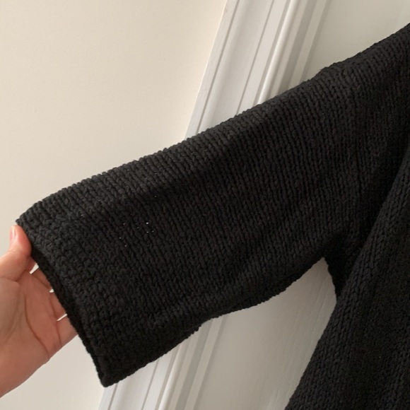 NWT LOFT Crochet Knit 3/4 Sleeves Drop Shoulder Open Cardigan Sweater Size M - Picture 5 of 16